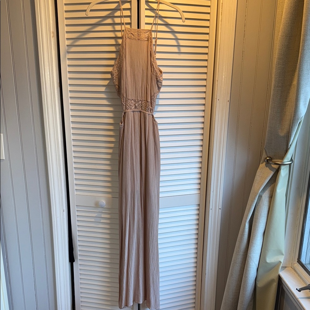 American Eagle Outfitters Beige Maxi Dress